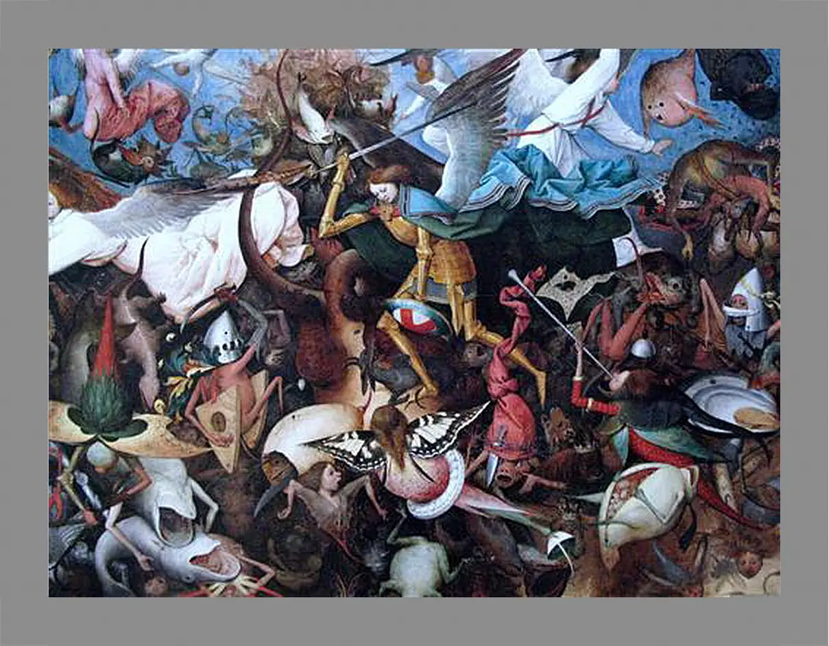 Картина в раме - The Fall of the Rebel Angels. Брейгель Питер Старший
