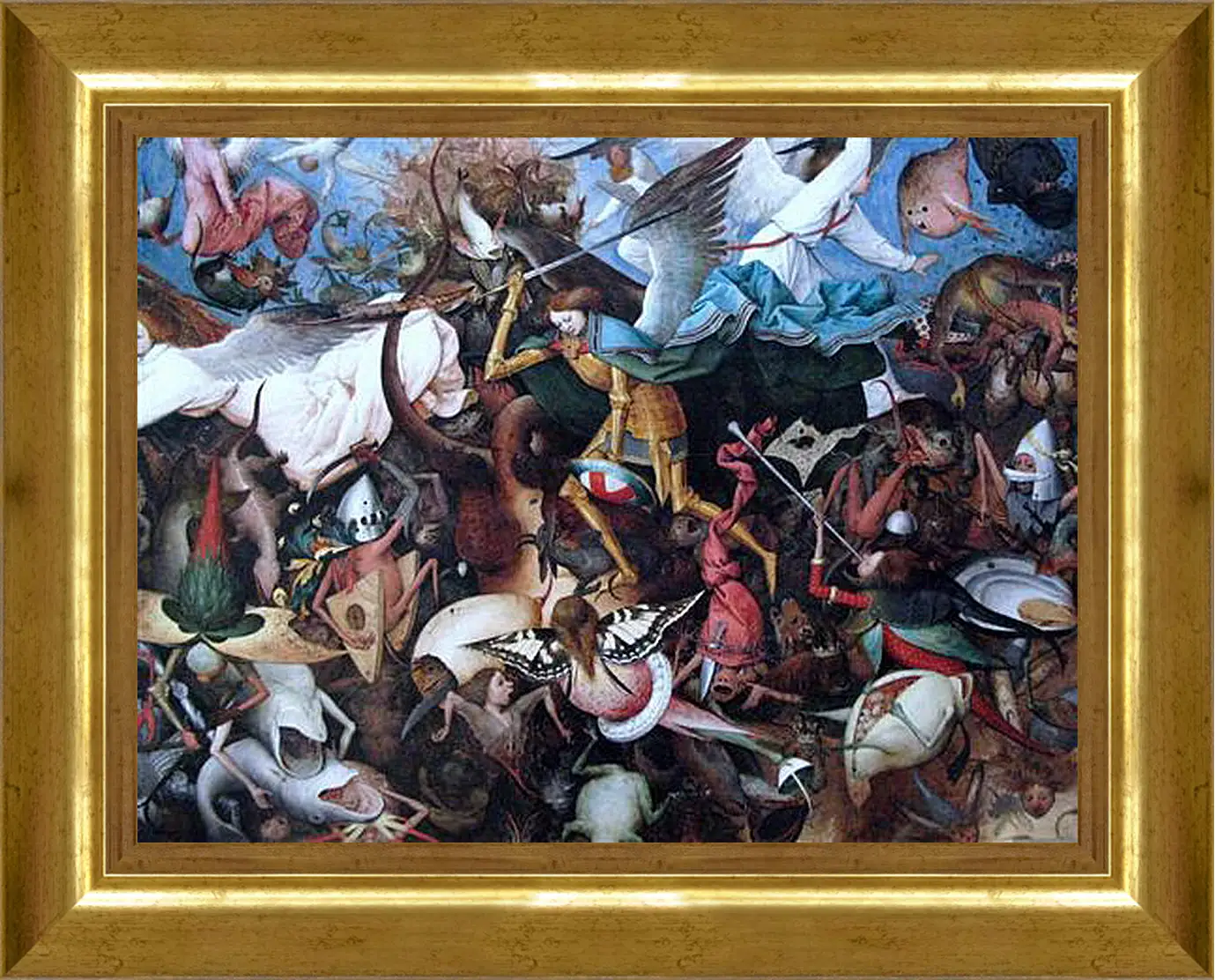 Картина в раме - The Fall of the Rebel Angels. Брейгель Питер Старший
