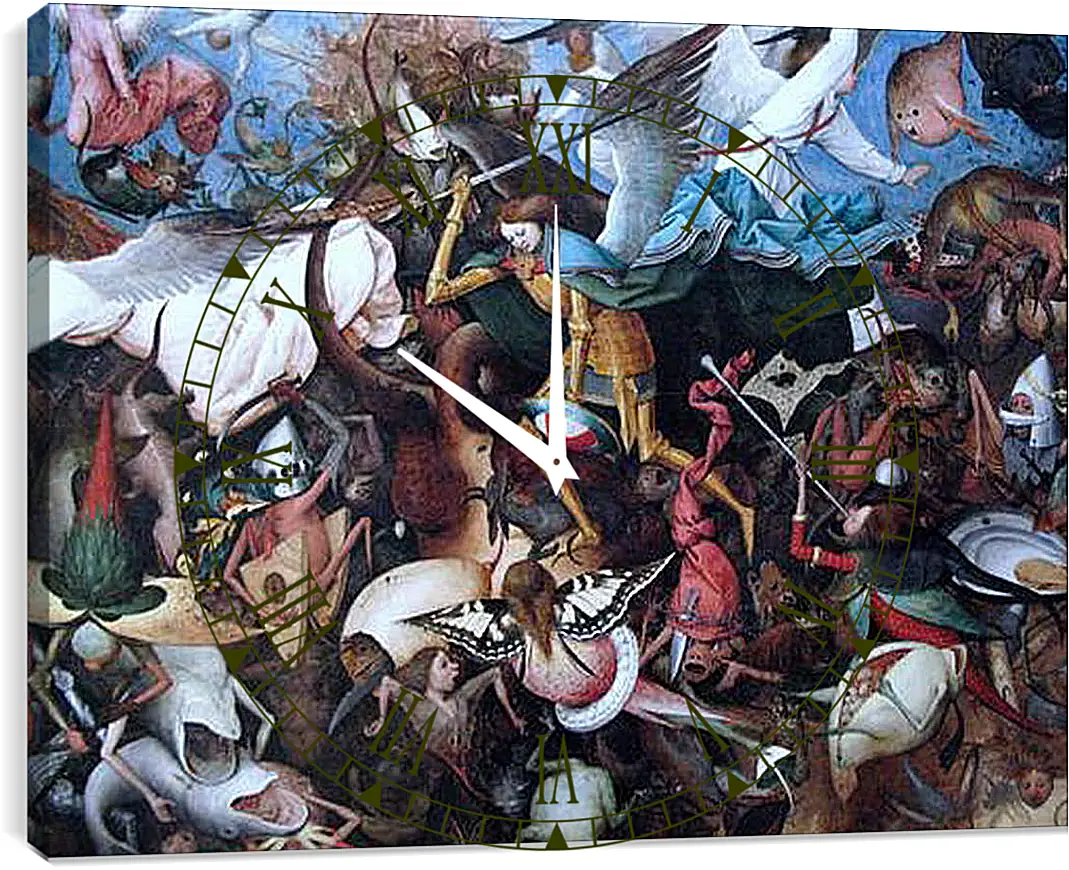 Часы картина - The Fall of the Rebel Angels. Брейгель Питер Старший
