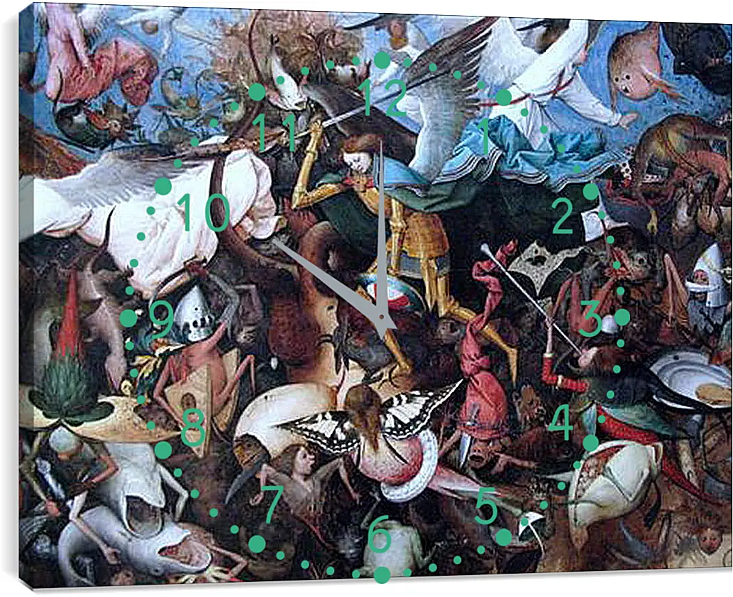 Часы картина - The Fall of the Rebel Angels. Брейгель Питер Старший