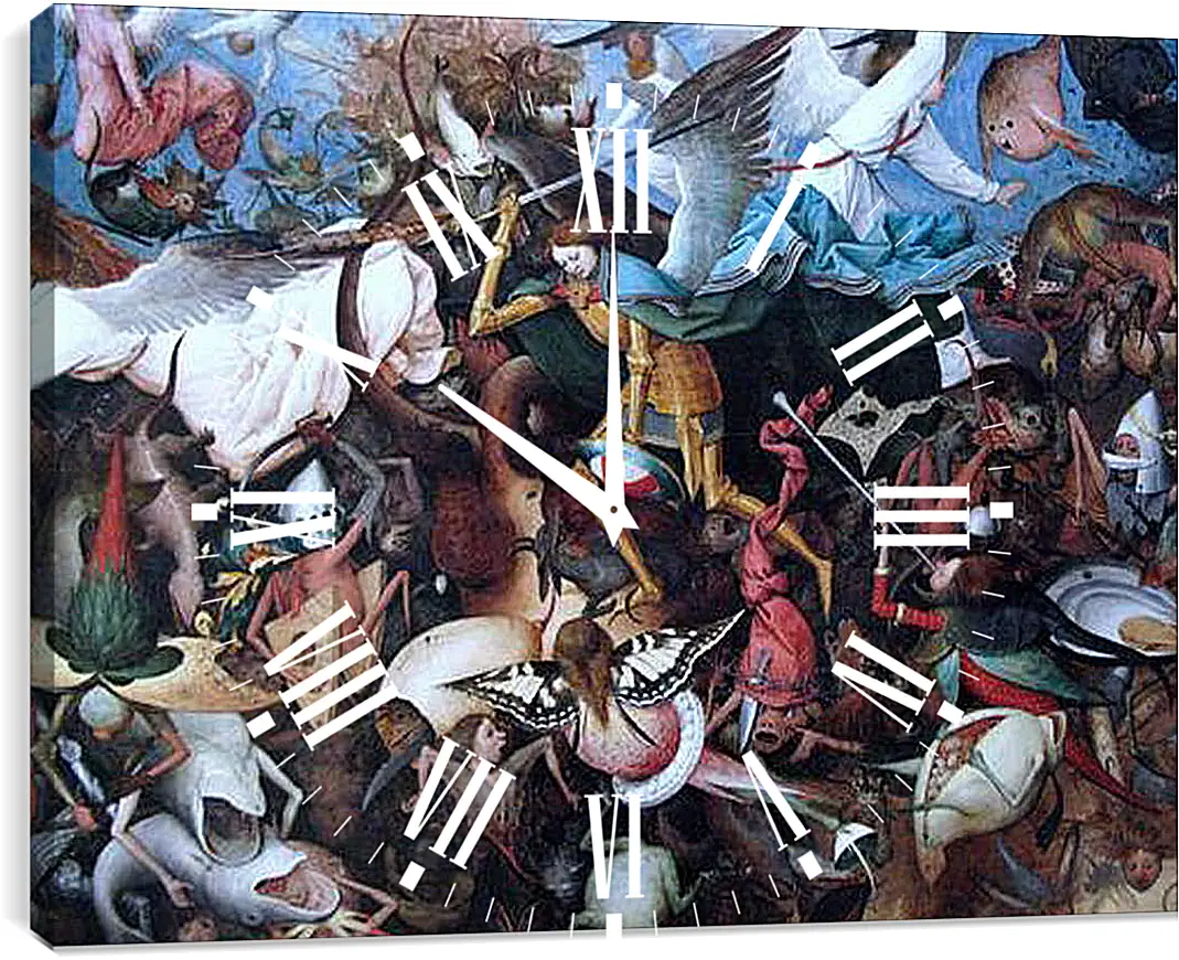 Часы картина - The Fall of the Rebel Angels. Брейгель Питер Старший