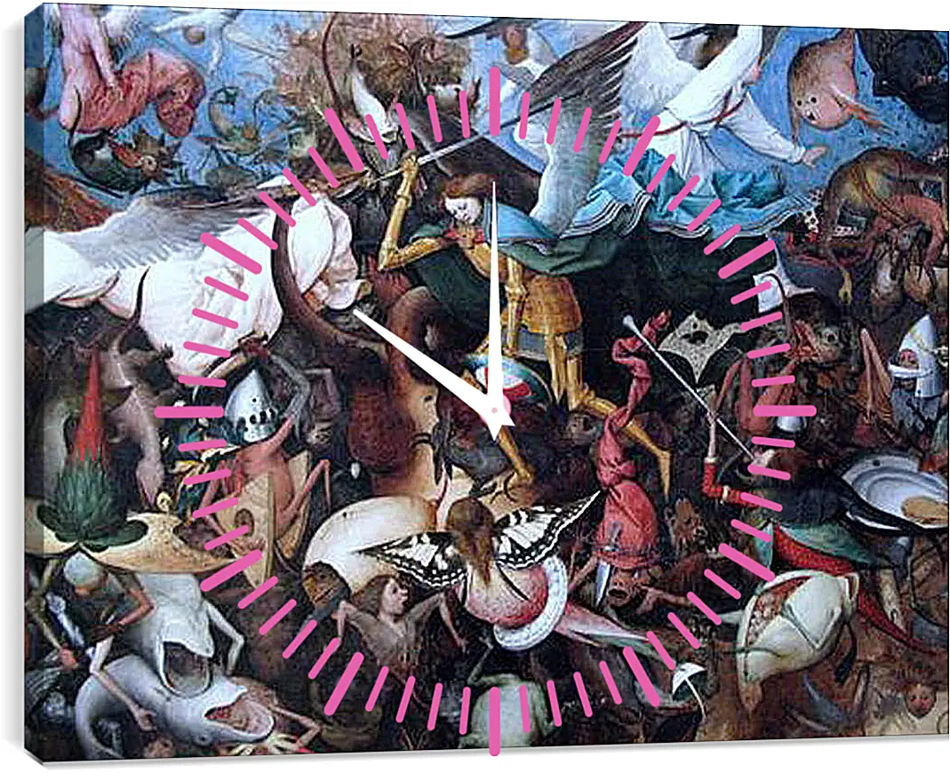 Часы картина - The Fall of the Rebel Angels. Брейгель Питер Старший
