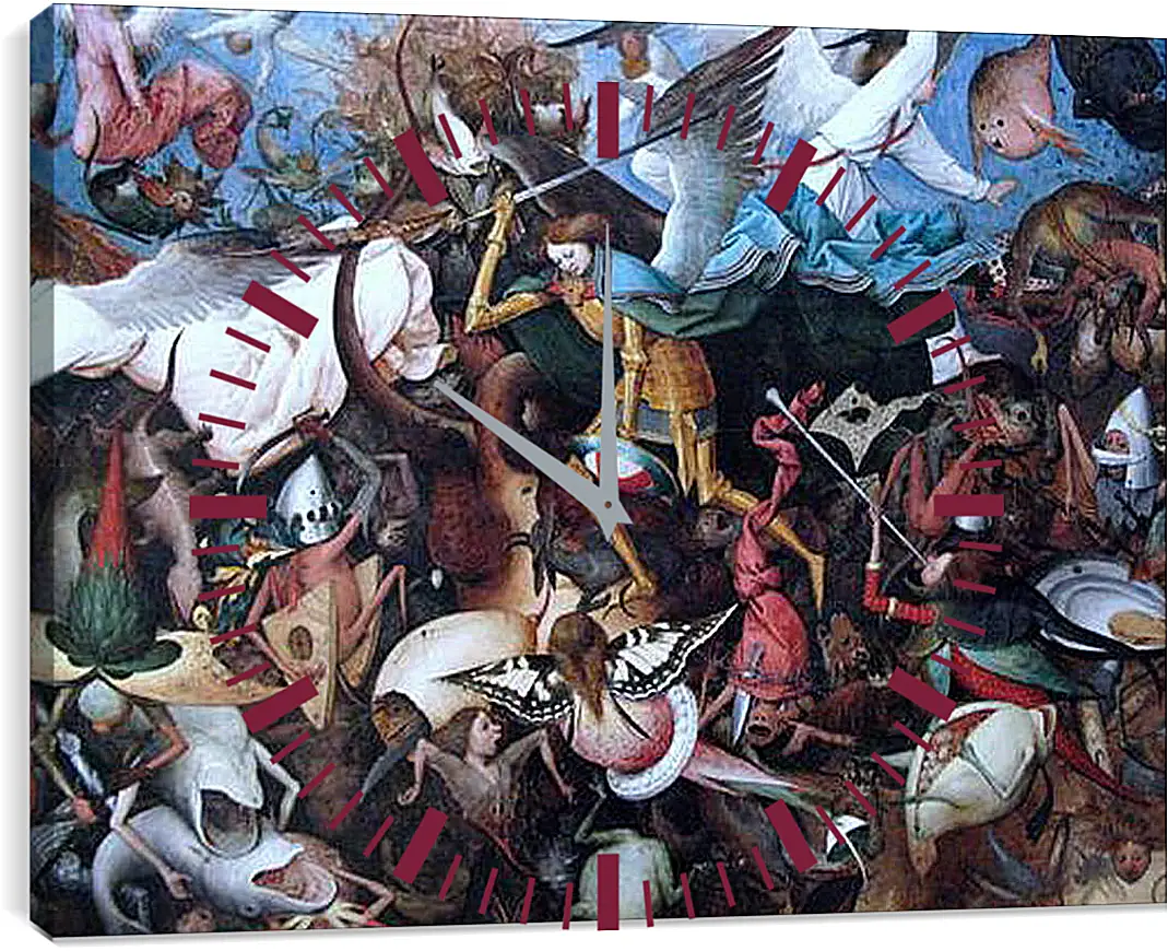Часы картина - The Fall of the Rebel Angels. Брейгель Питер Старший