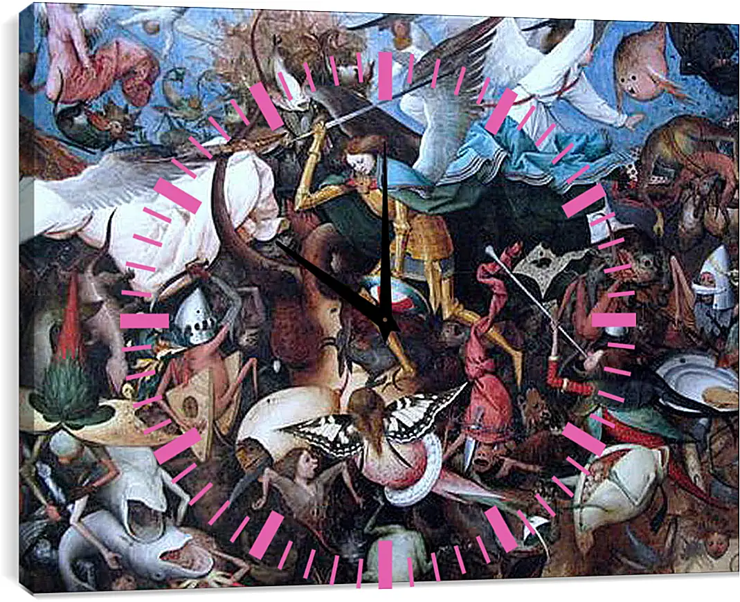 Часы картина - The Fall of the Rebel Angels. Брейгель Питер Старший