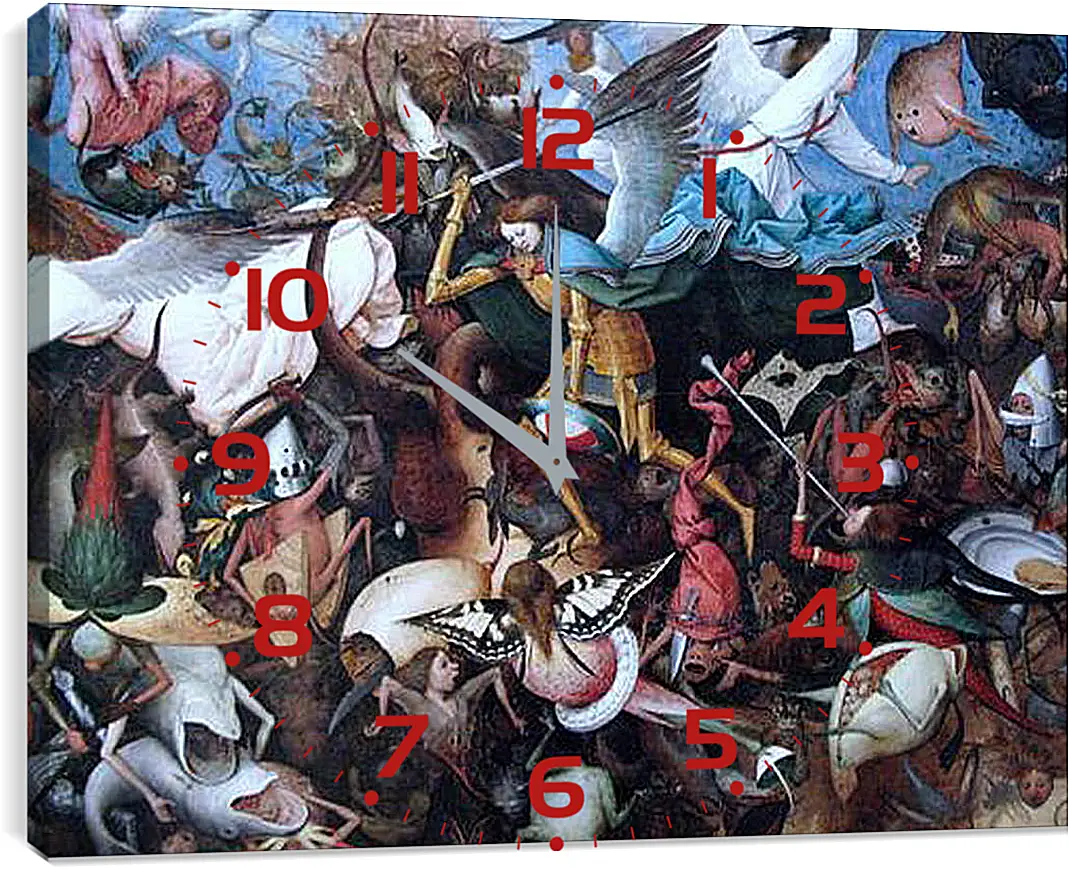 Часы картина - The Fall of the Rebel Angels. Брейгель Питер Старший