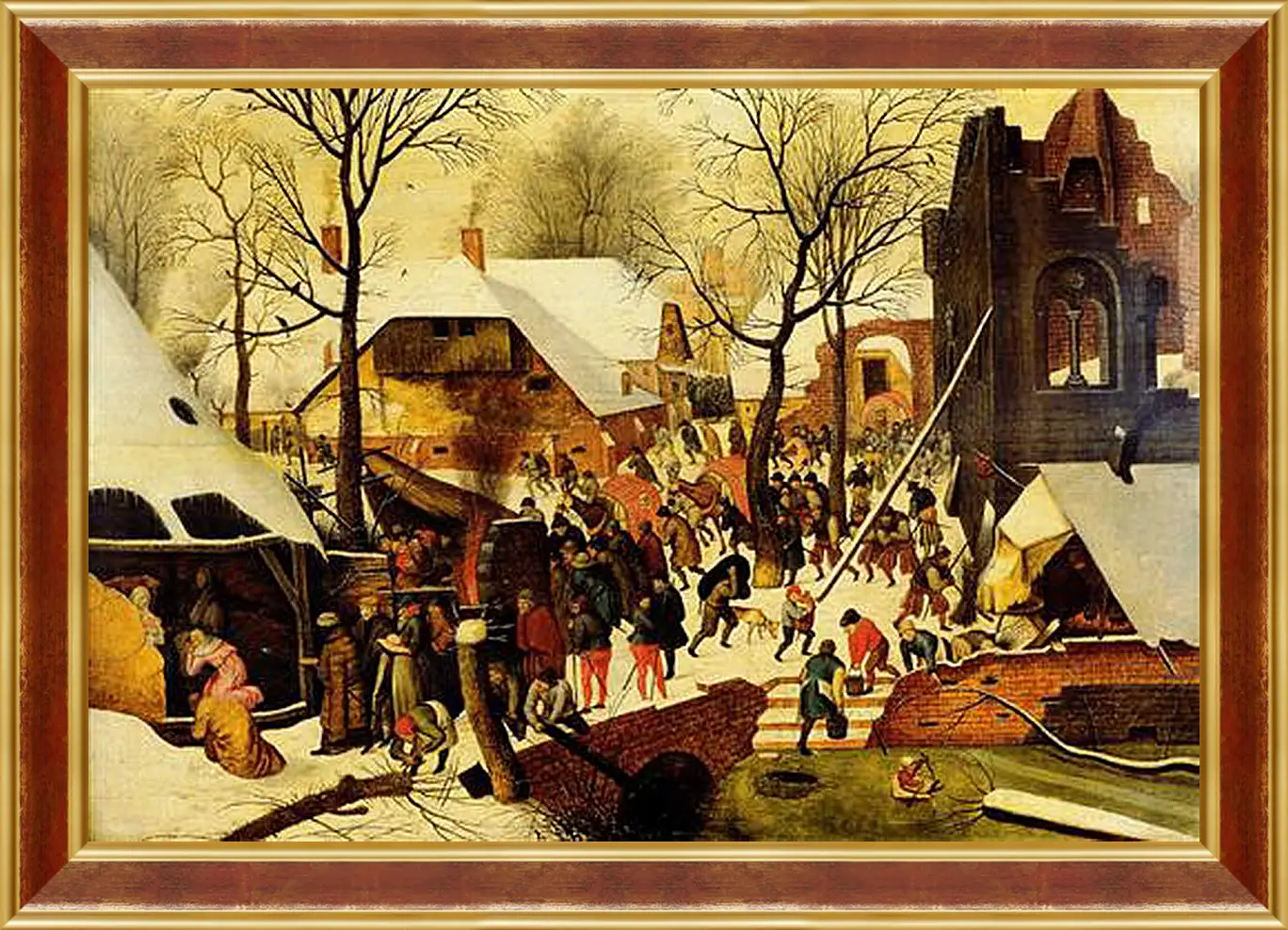 Картина в раме - The adoration of the magi. Брейгель Питер Старший