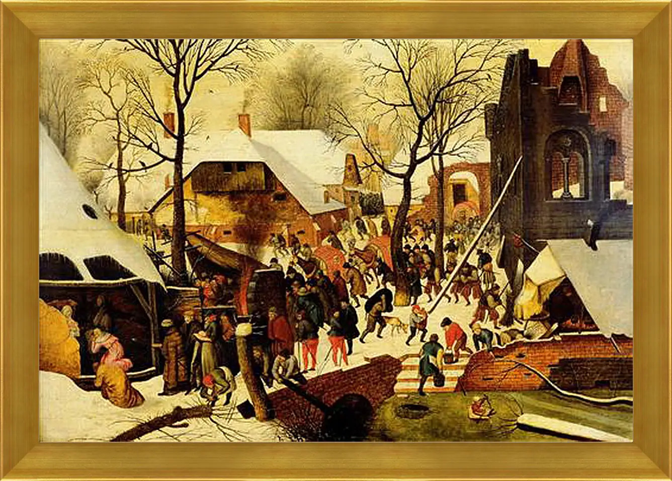 Картина в раме - The adoration of the magi. Брейгель Питер Старший