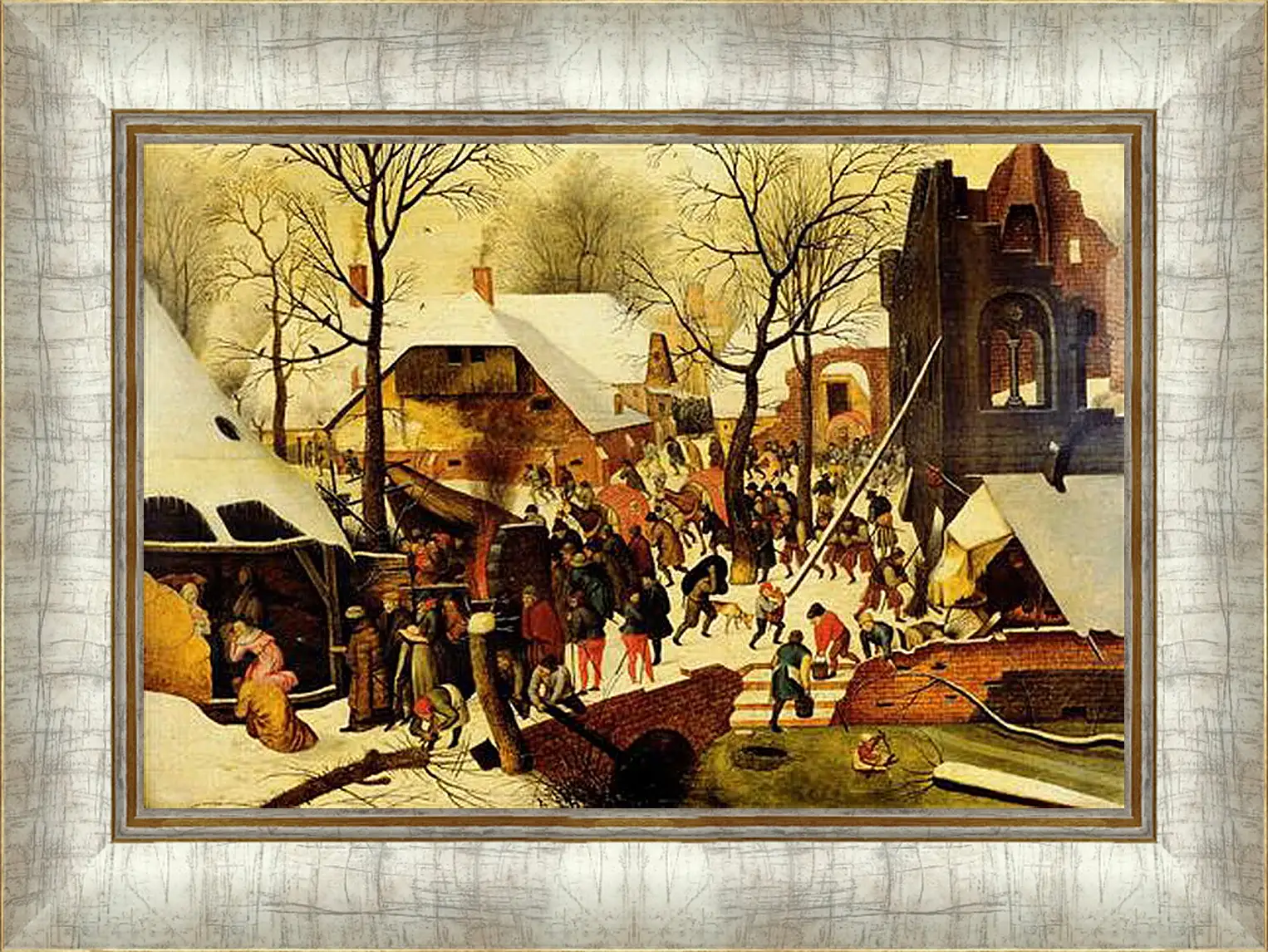 Картина в раме - The adoration of the magi. Брейгель Питер Старший