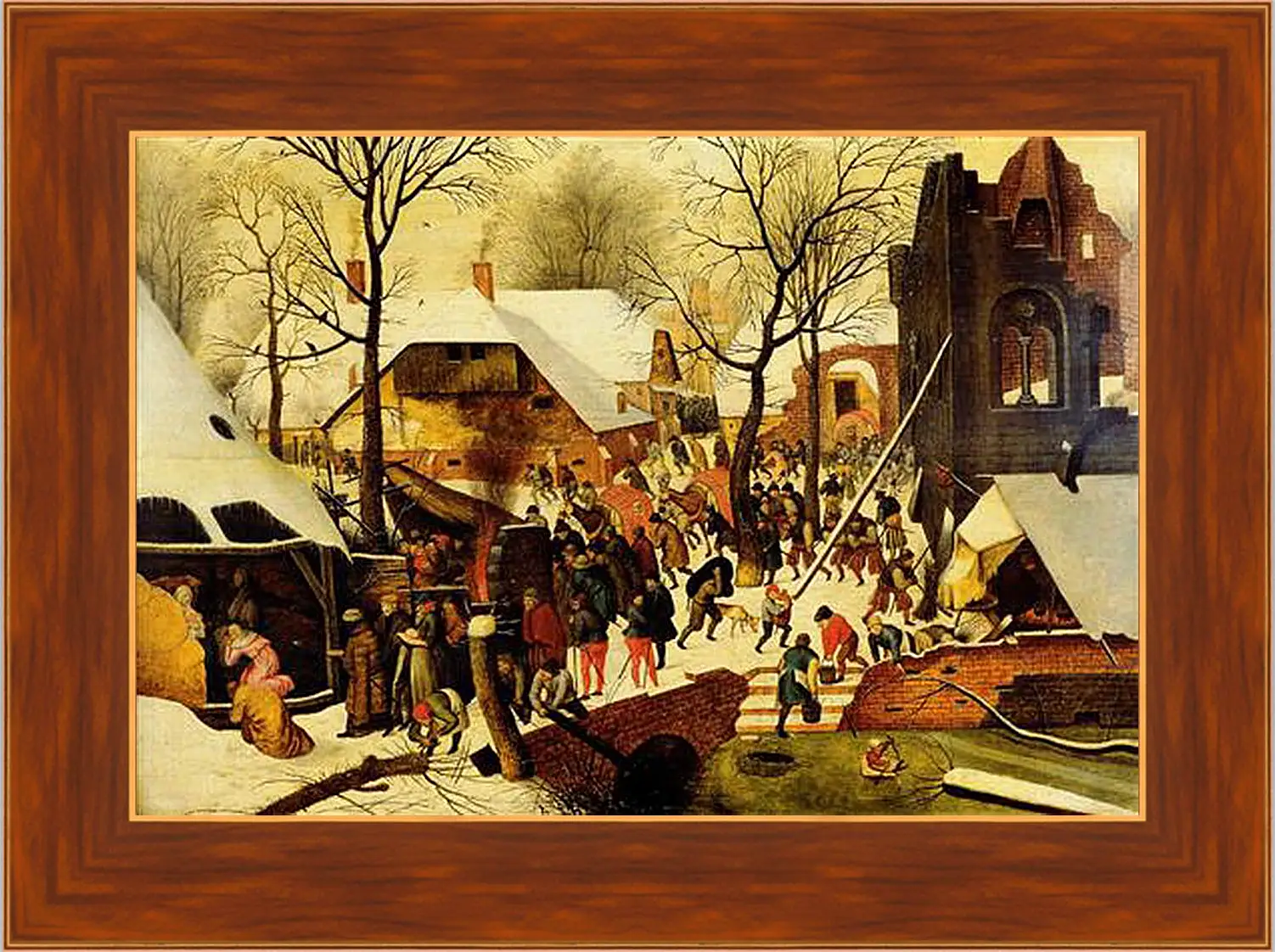 Картина в раме - The adoration of the magi. Брейгель Питер Старший