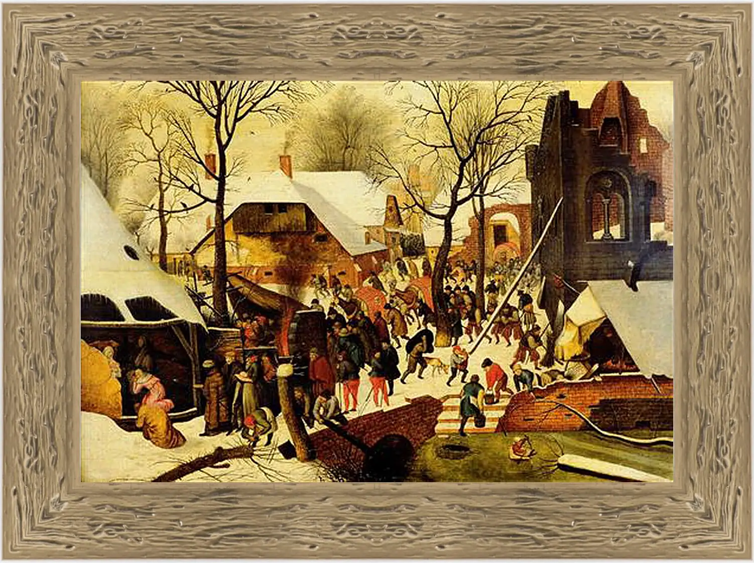 Картина в раме - The adoration of the magi. Брейгель Питер Старший