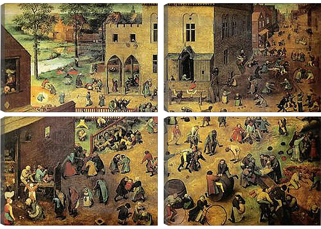 Модульная картина - Kinderspiele. Брейгель Питер Старший