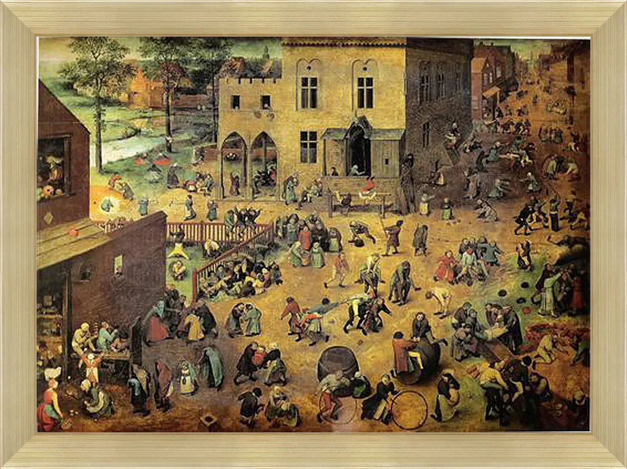 Картина в раме - Kinderspiele. Брейгель Питер Старший
