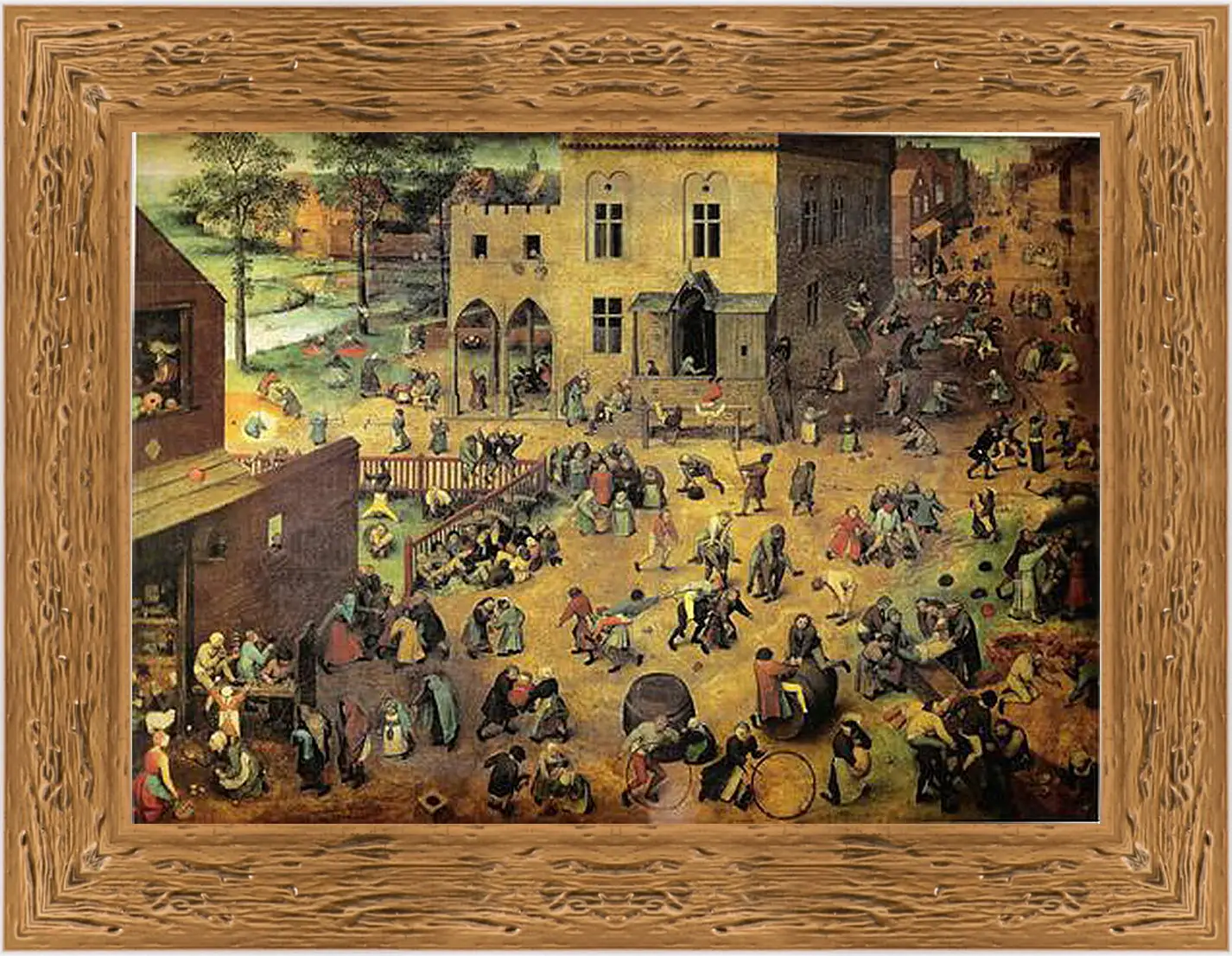 Картина в раме - Kinderspiele. Брейгель Питер Старший