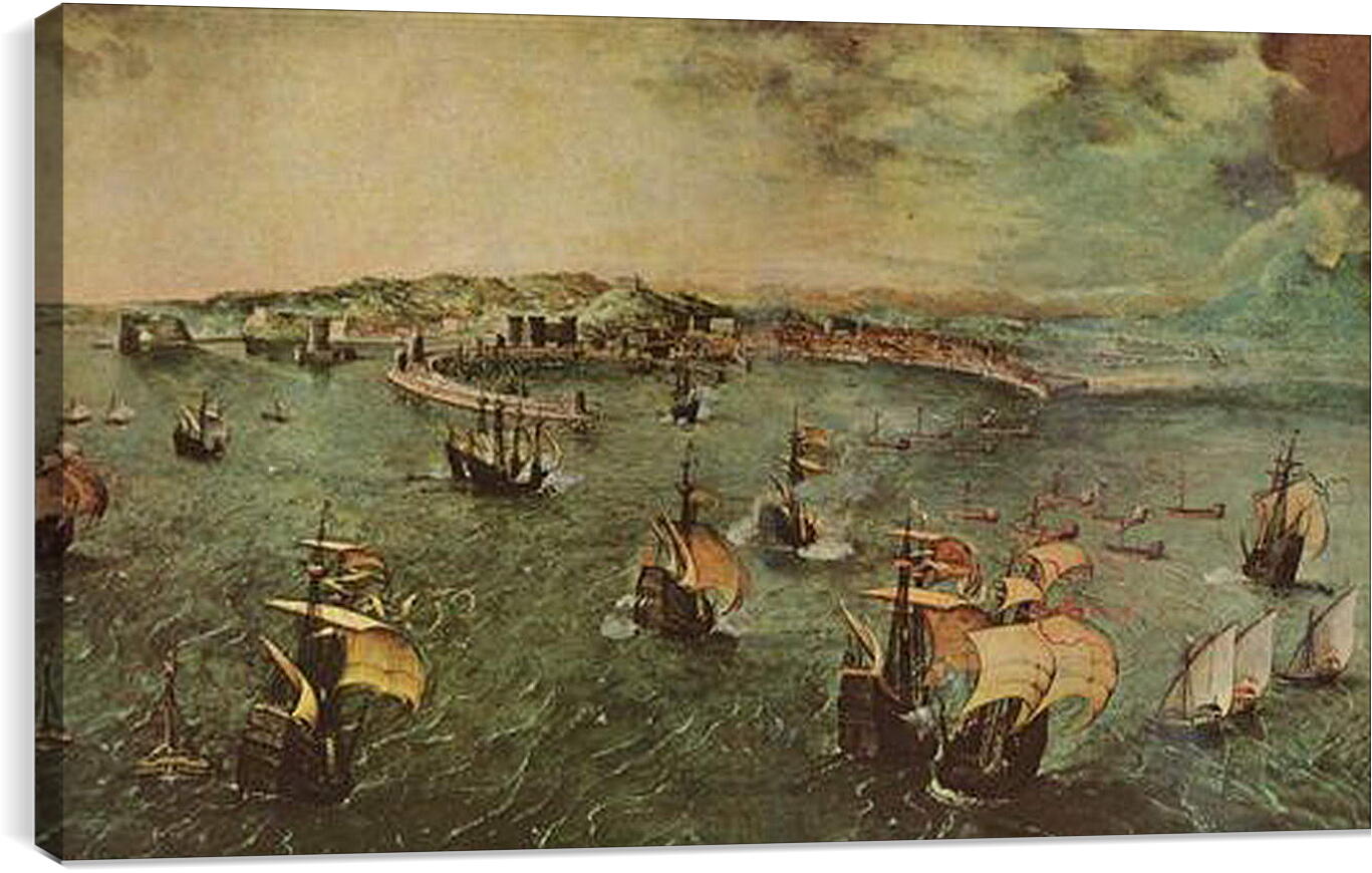 Постер и плакат - Hafen von Neapel. Брейгель Питер Старший
