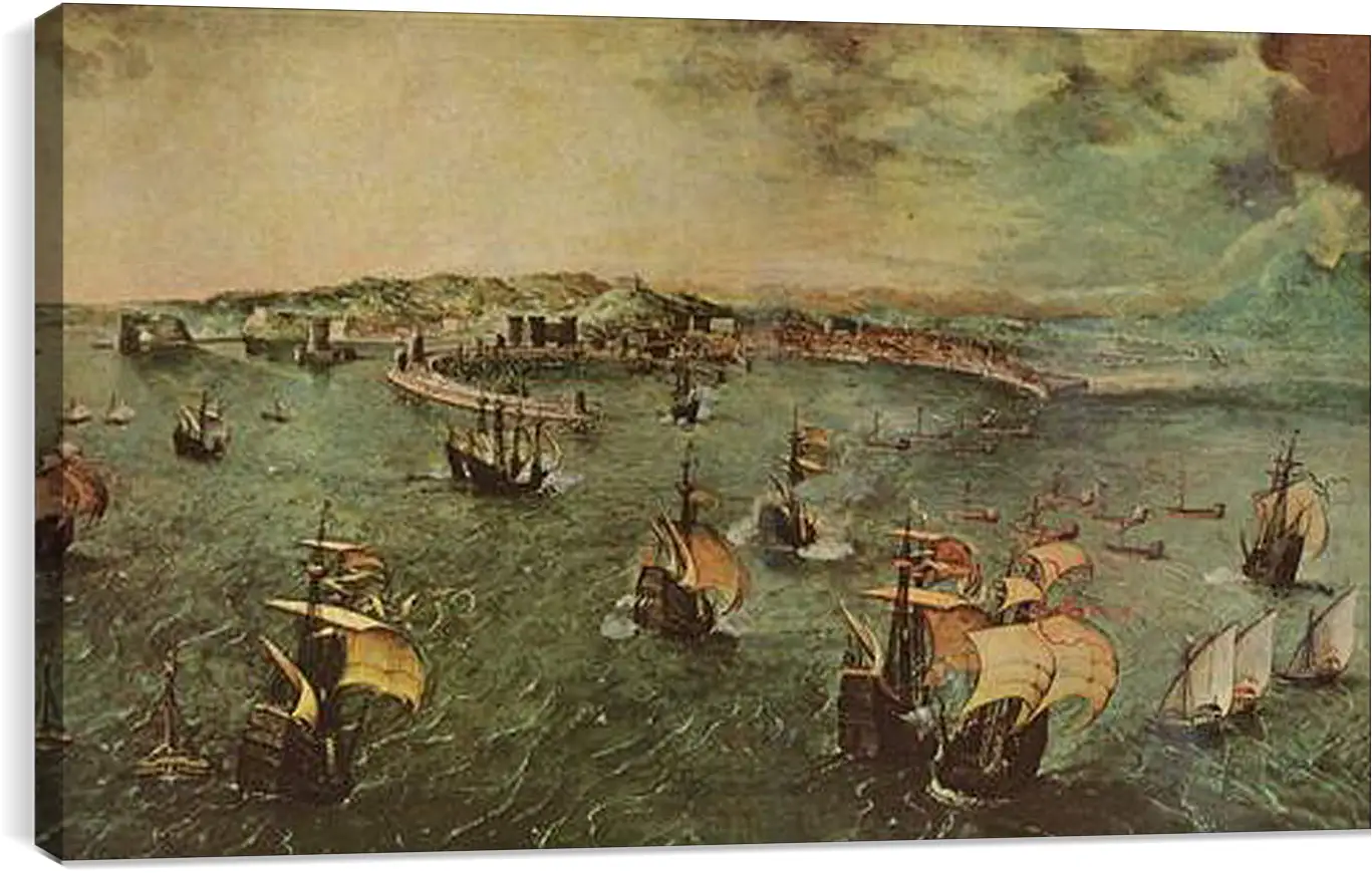 Постер и плакат - Hafen von Neapel. Брейгель Питер Старший