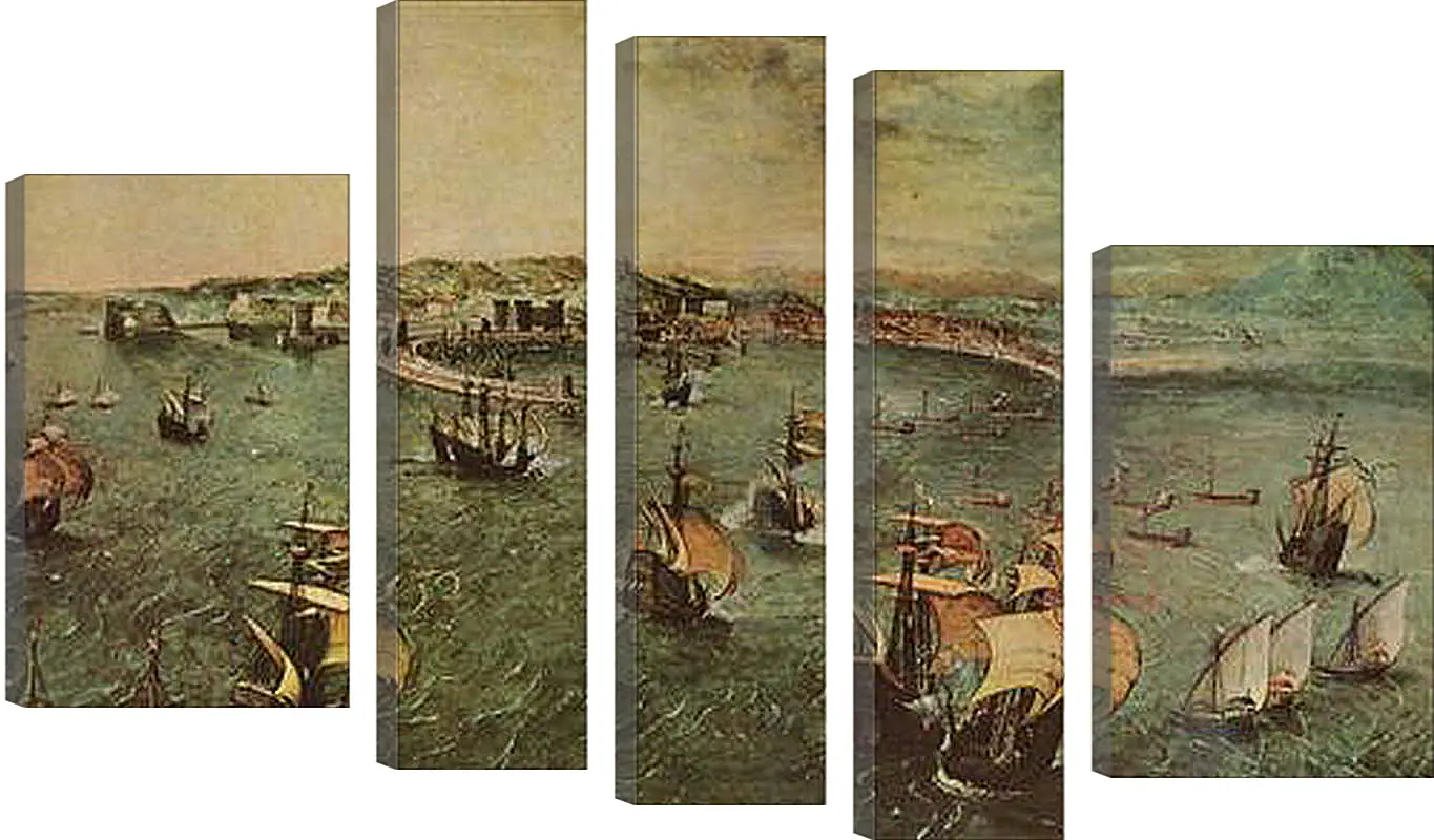 Модульная картина - Hafen von Neapel. Брейгель Питер Старший