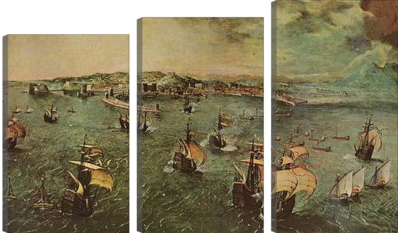 Модульная картина - Hafen von Neapel. Брейгель Питер Старший