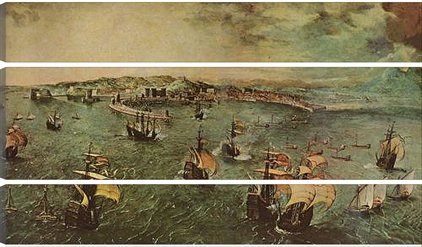 Модульная картина - Hafen von Neapel. Брейгель Питер Старший