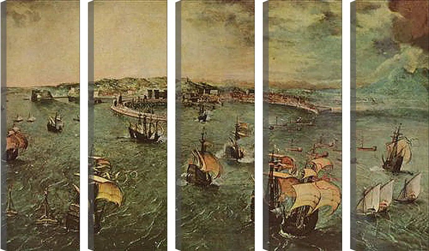 Модульная картина - Hafen von Neapel. Брейгель Питер Старший