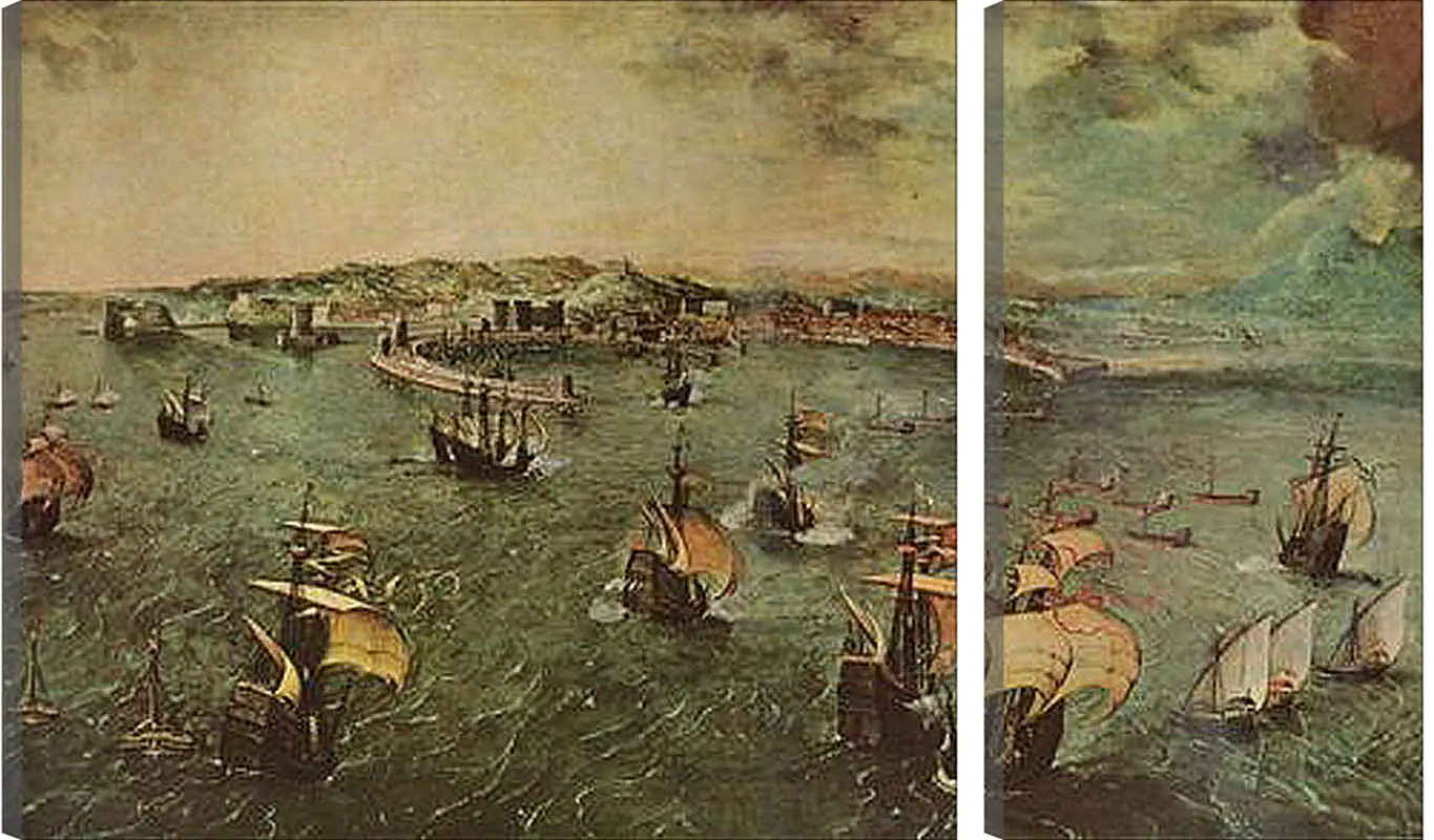 Модульная картина - Hafen von Neapel. Брейгель Питер Старший