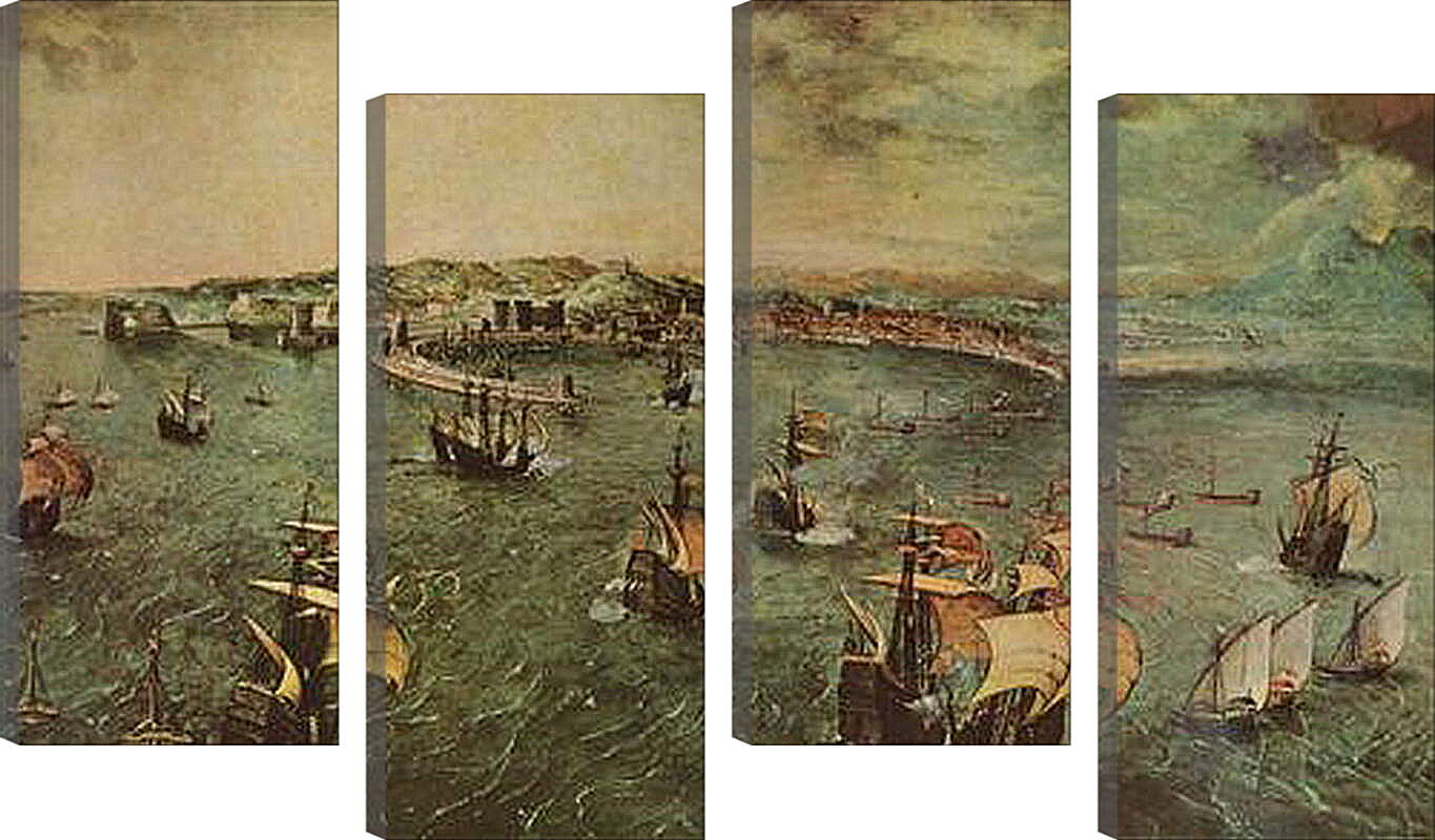 Модульная картина - Hafen von Neapel. Брейгель Питер Старший
