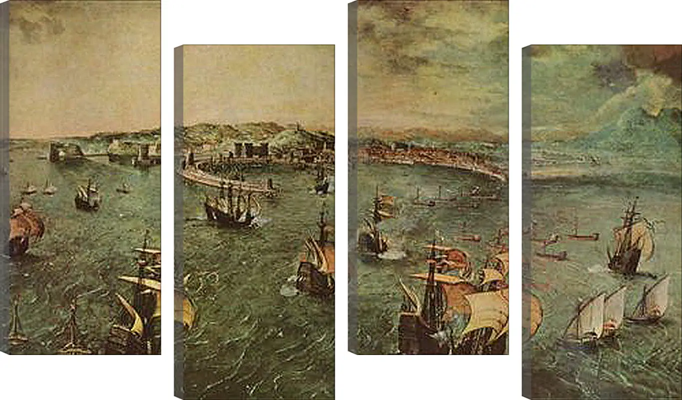 Модульная картина - Hafen von Neapel. Брейгель Питер Старший