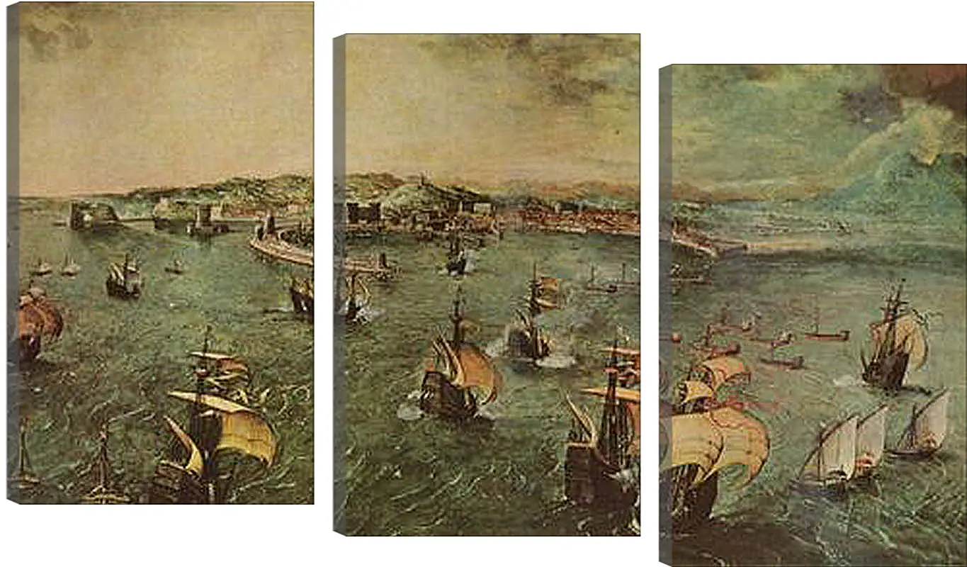 Модульная картина - Hafen von Neapel. Брейгель Питер Старший