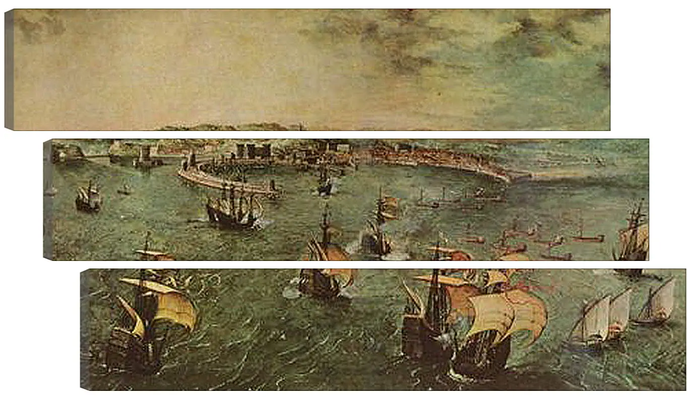 Модульная картина - Hafen von Neapel. Брейгель Питер Старший