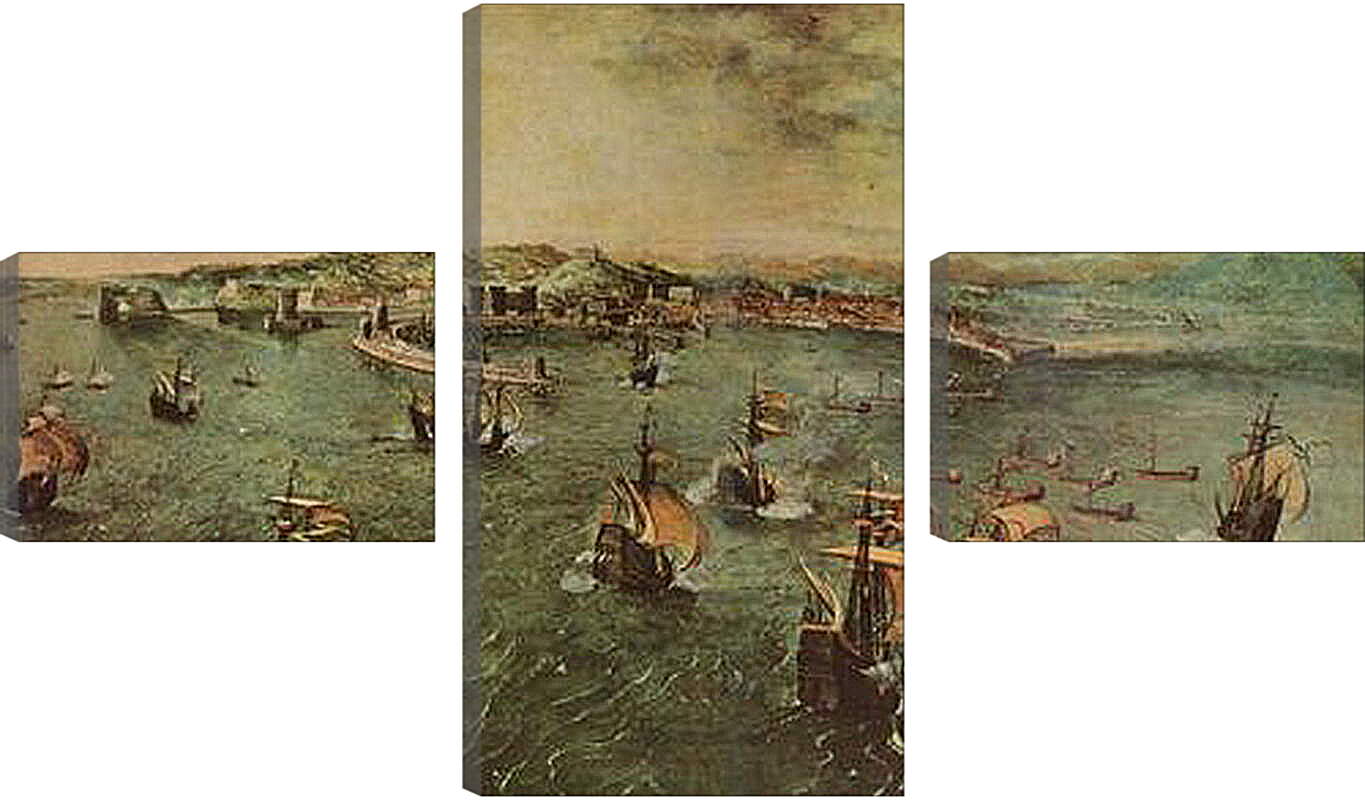 Модульная картина - Hafen von Neapel. Брейгель Питер Старший
