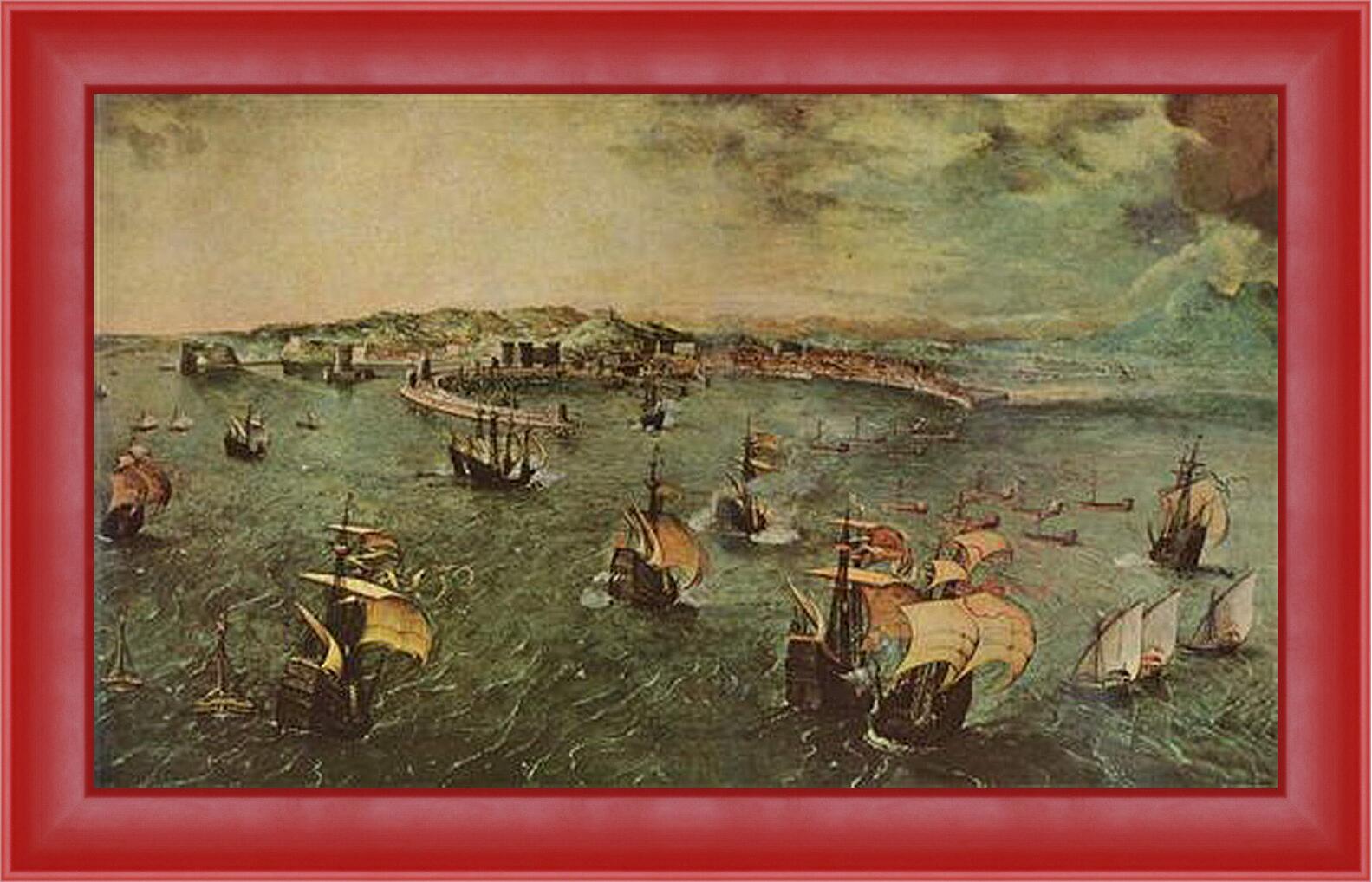 Картина в раме - Hafen von Neapel. Брейгель Питер Старший
