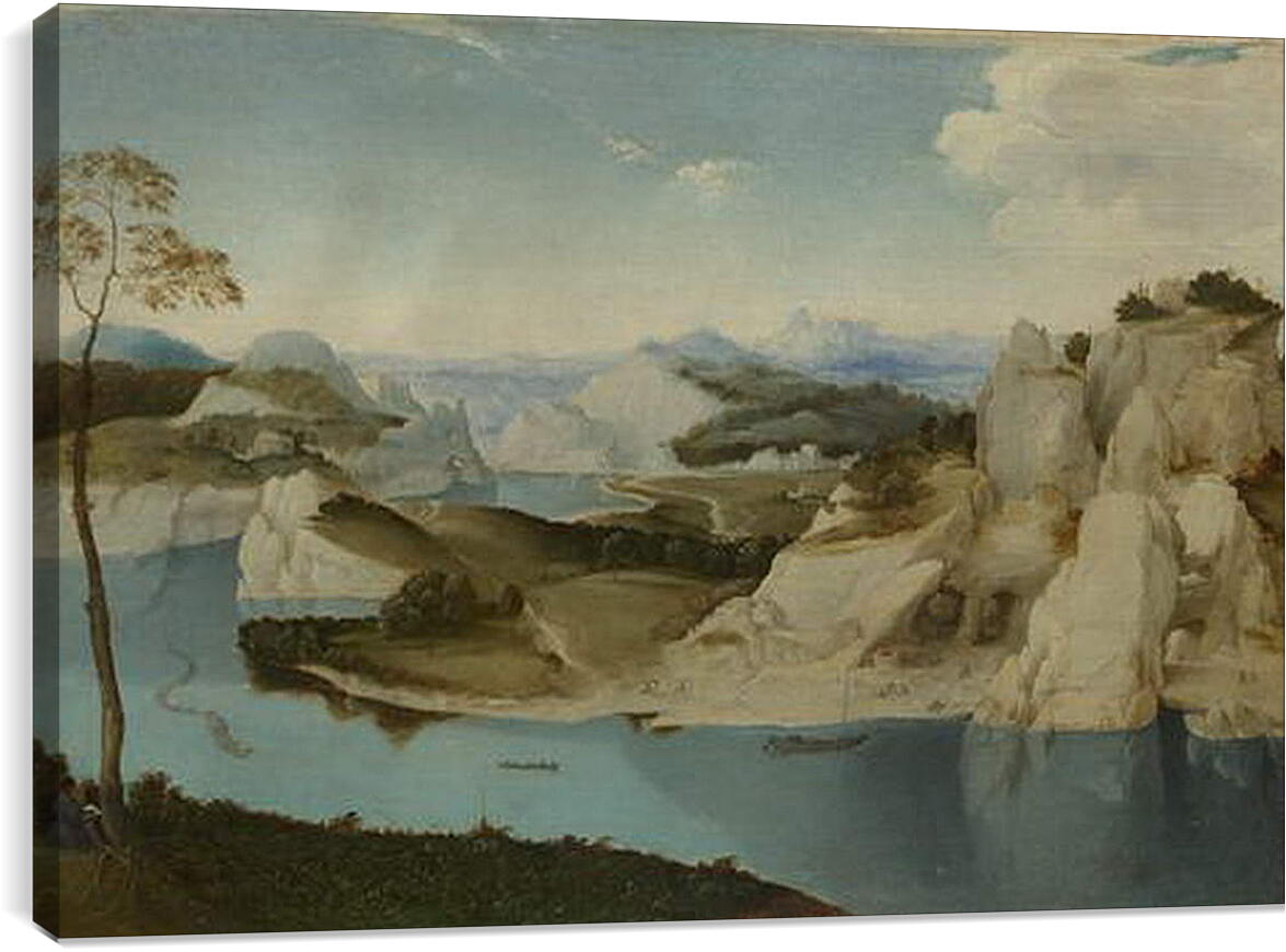 Постер и плакат - Landscape - A River among Mountains. Брейгель Питер Старший
