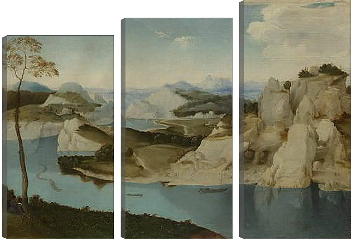 Модульная картина - Landscape - A River among Mountains. Брейгель Питер Старший