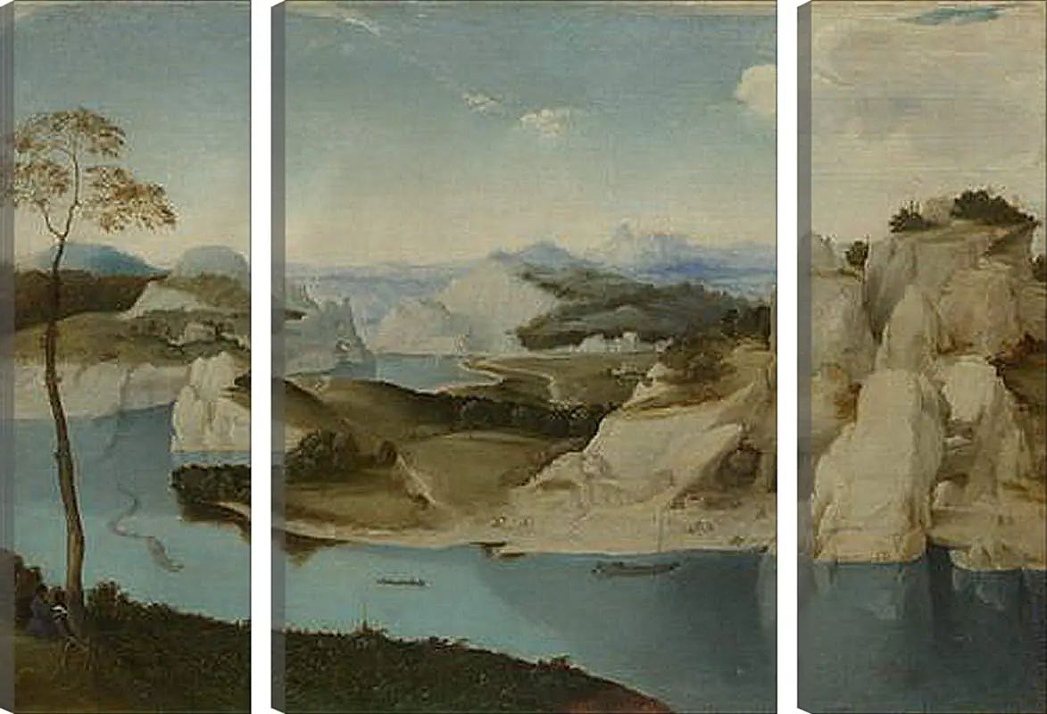 Модульная картина - Landscape - A River among Mountains. Брейгель Питер Старший