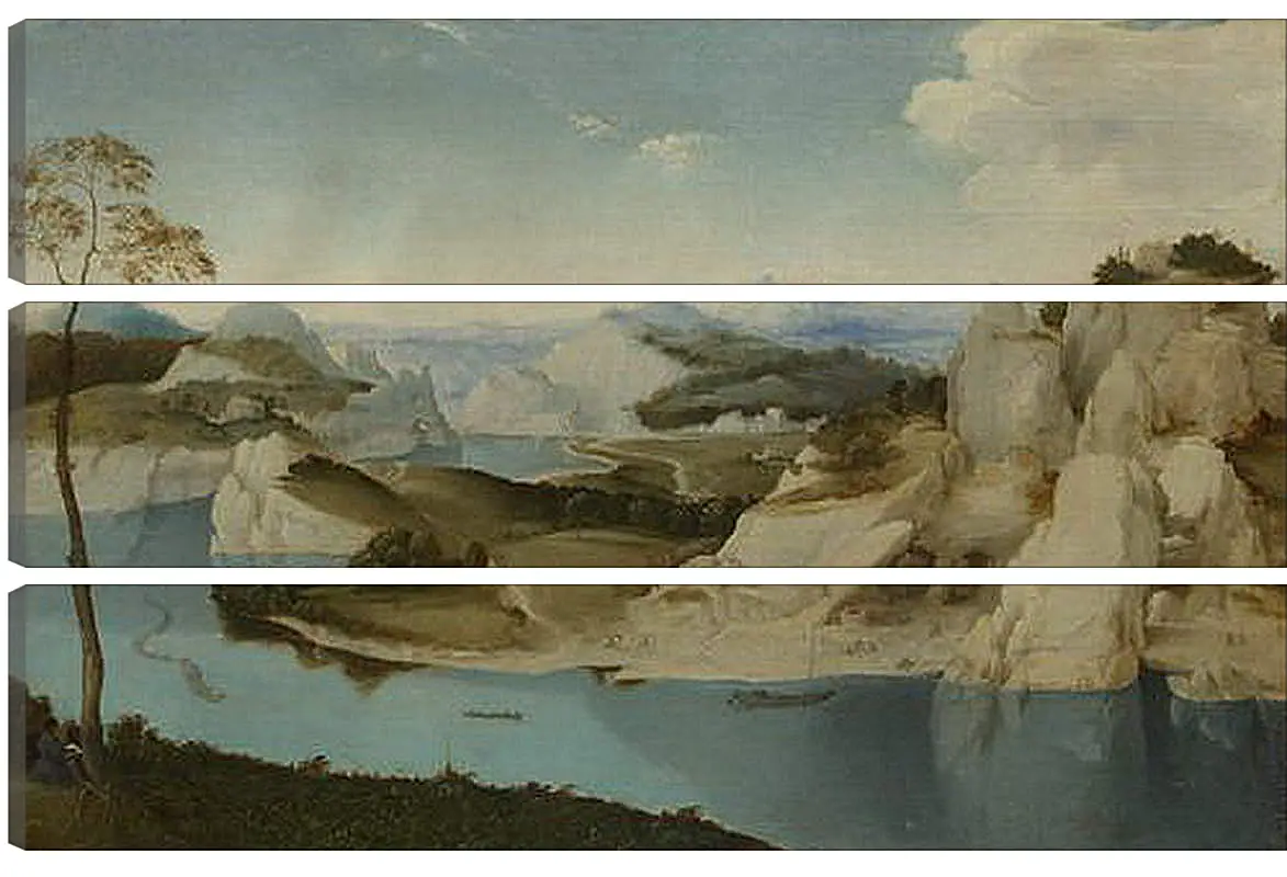Модульная картина - Landscape - A River among Mountains. Брейгель Питер Старший
