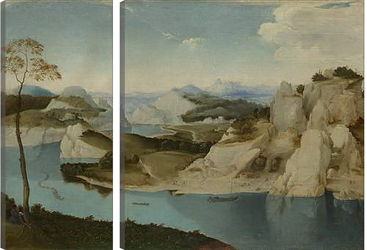 Модульная картина - Landscape - A River among Mountains. Брейгель Питер Старший