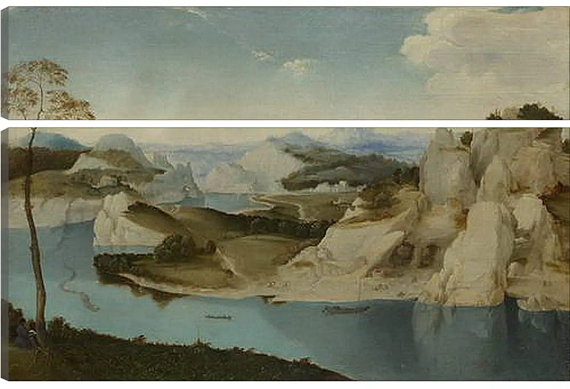 Модульная картина - Landscape - A River among Mountains. Брейгель Питер Старший