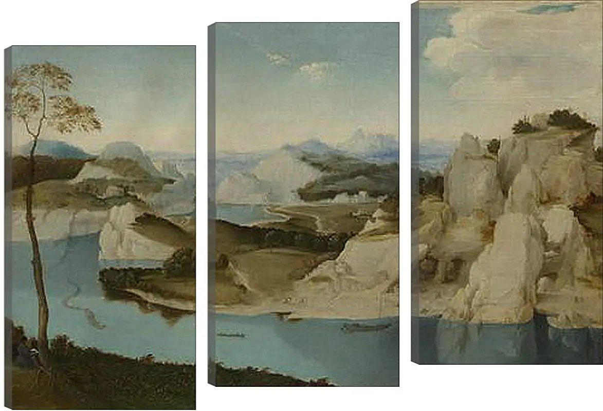 Модульная картина - Landscape - A River among Mountains. Брейгель Питер Старший