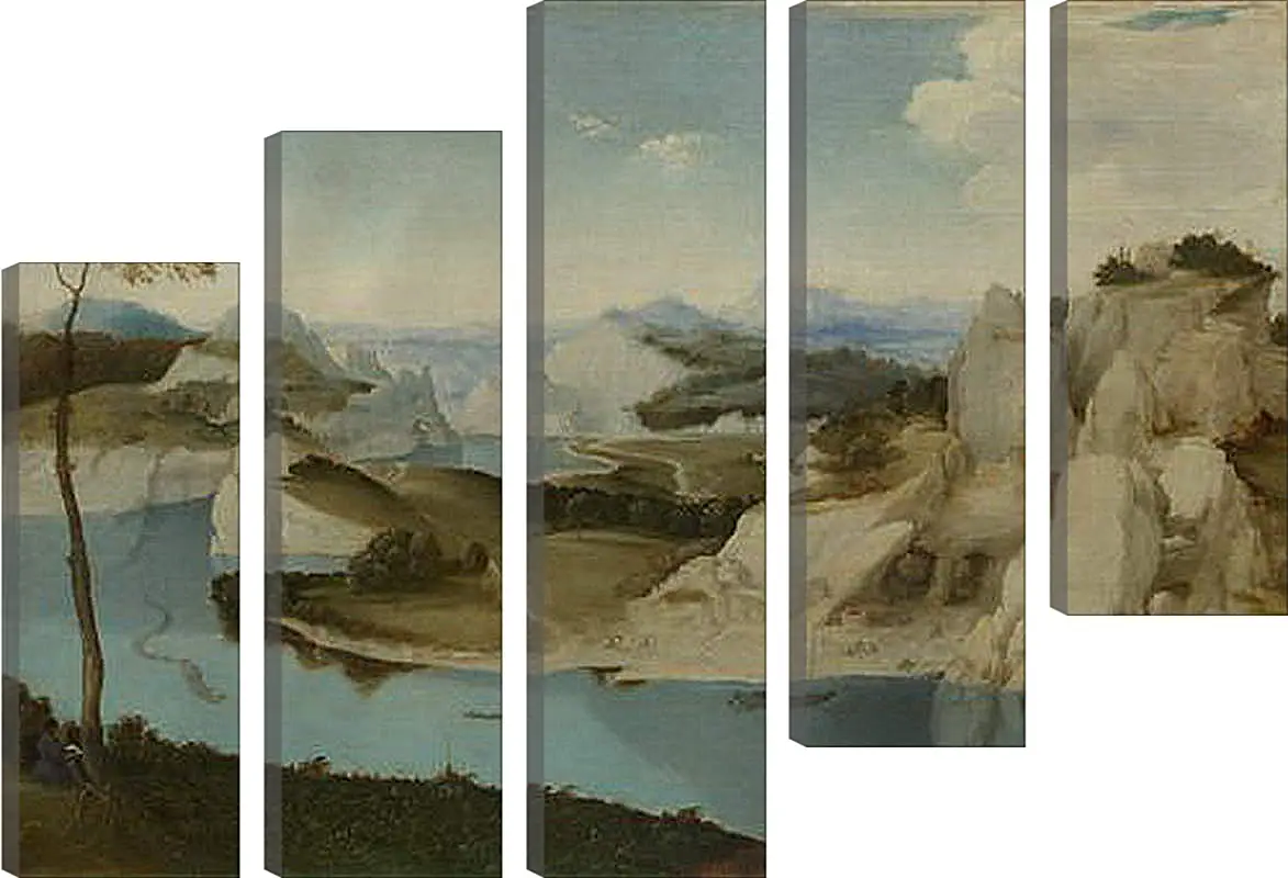 Модульная картина - Landscape - A River among Mountains. Брейгель Питер Старший