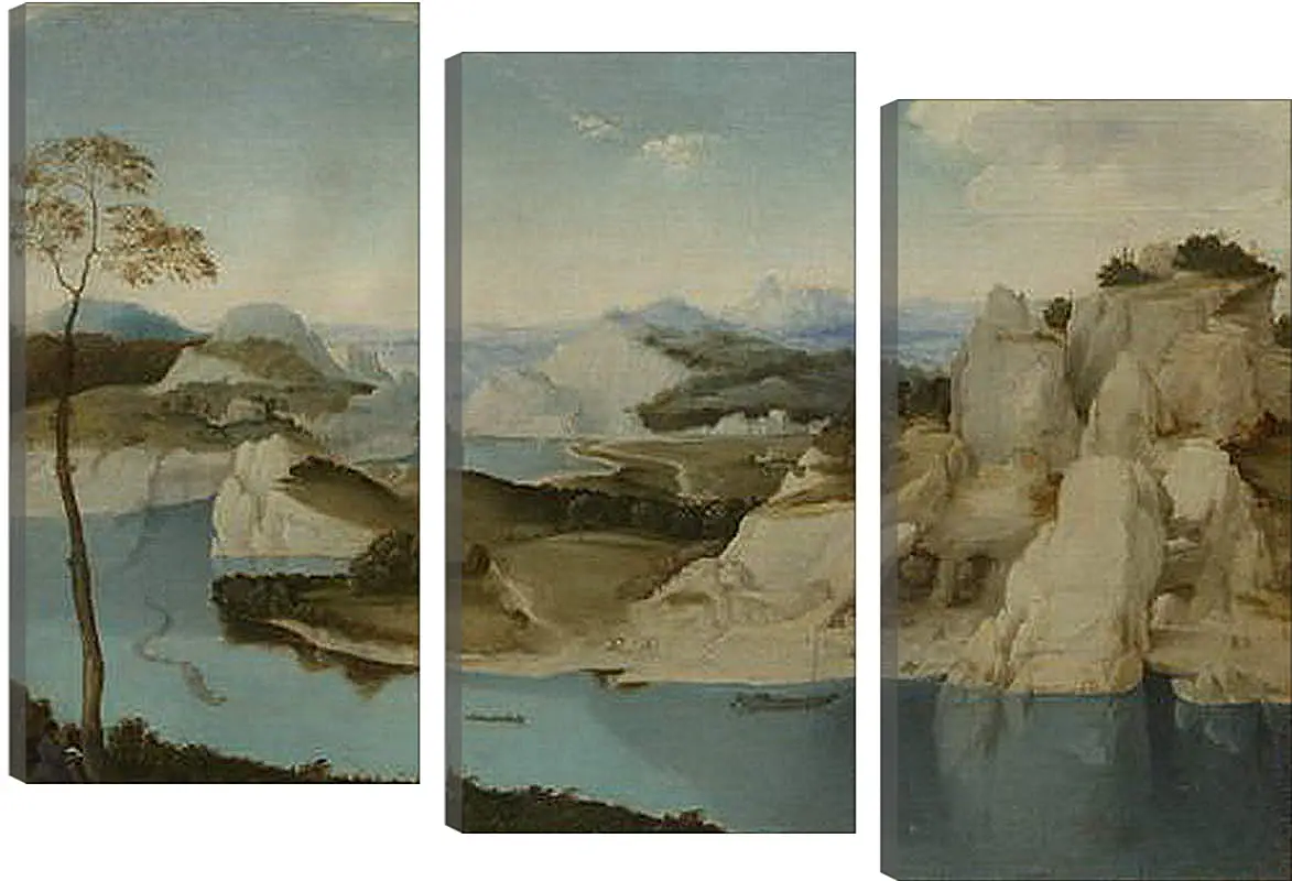 Модульная картина - Landscape - A River among Mountains. Брейгель Питер Старший