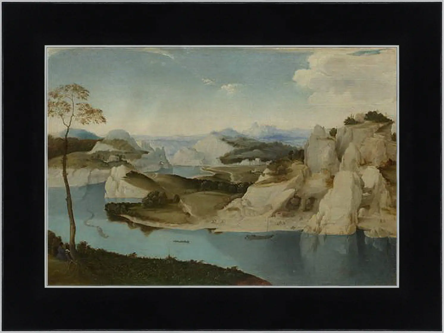 Картина в раме - Landscape - A River among Mountains. Брейгель Питер Старший