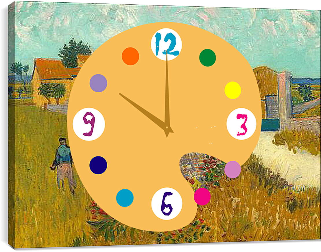 Часы картина - Farmhouse in Provence - Дом в Провансе. Винсент Ван Гог