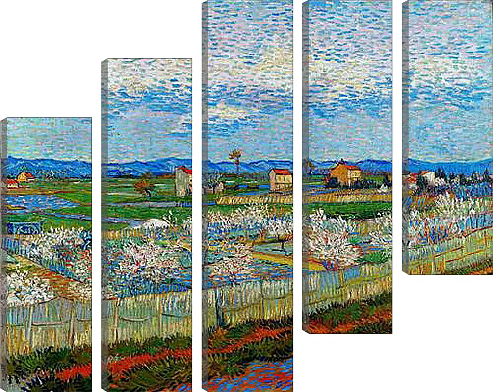 Модульная картина - Peach Trees In Blossom - Персиковые Деревья в Цвету. Винсент Ван Гог