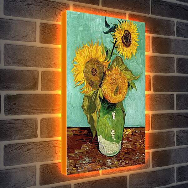 Лайтбокс световая панель - sunflowers - подсолнухи. Винсент Ван Гог