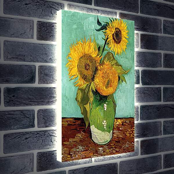 Лайтбокс световая панель - sunflowers - подсолнухи. Винсент Ван Гог
