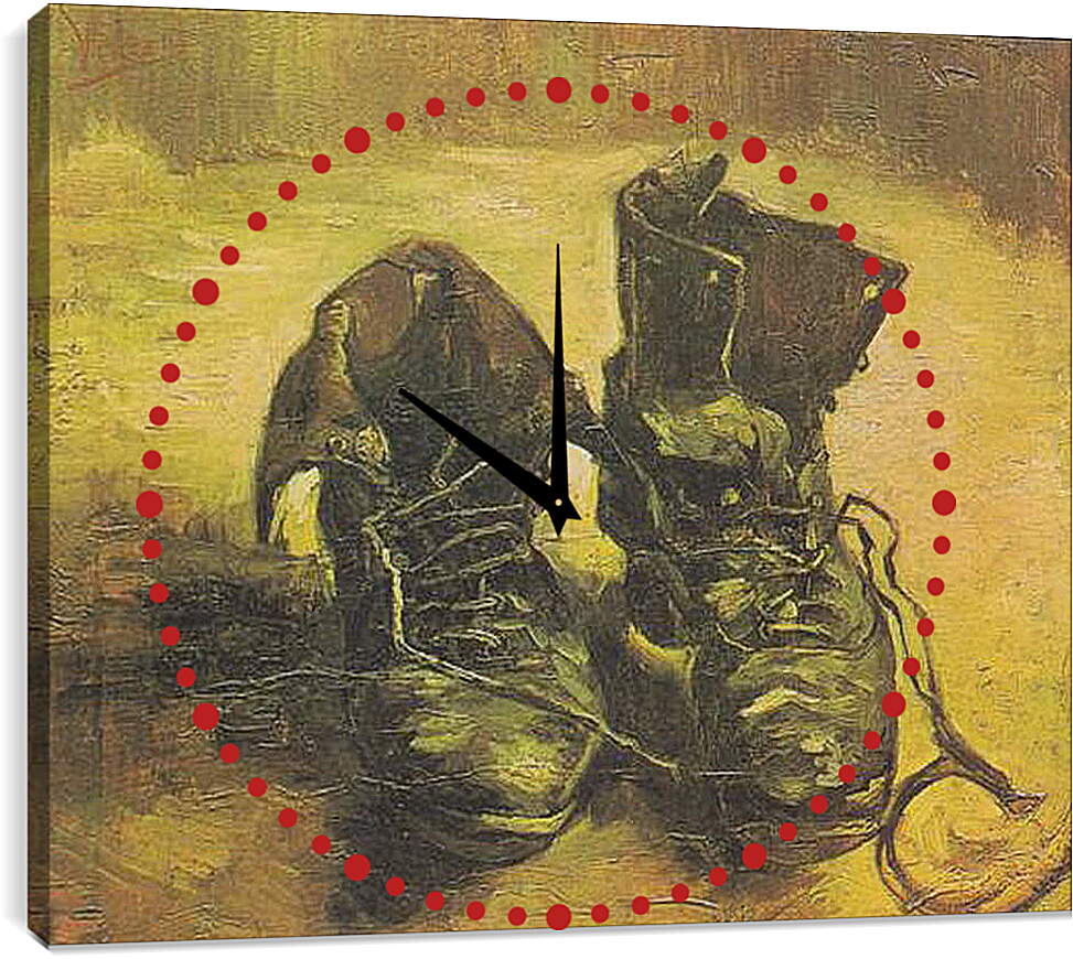 Часы картина - Een paar schoenen - Башмаки. Винсент Ван Гог