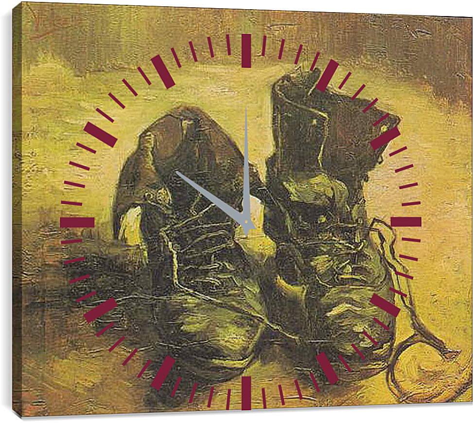 Часы картина - Een paar schoenen - Башмаки. Винсент Ван Гог