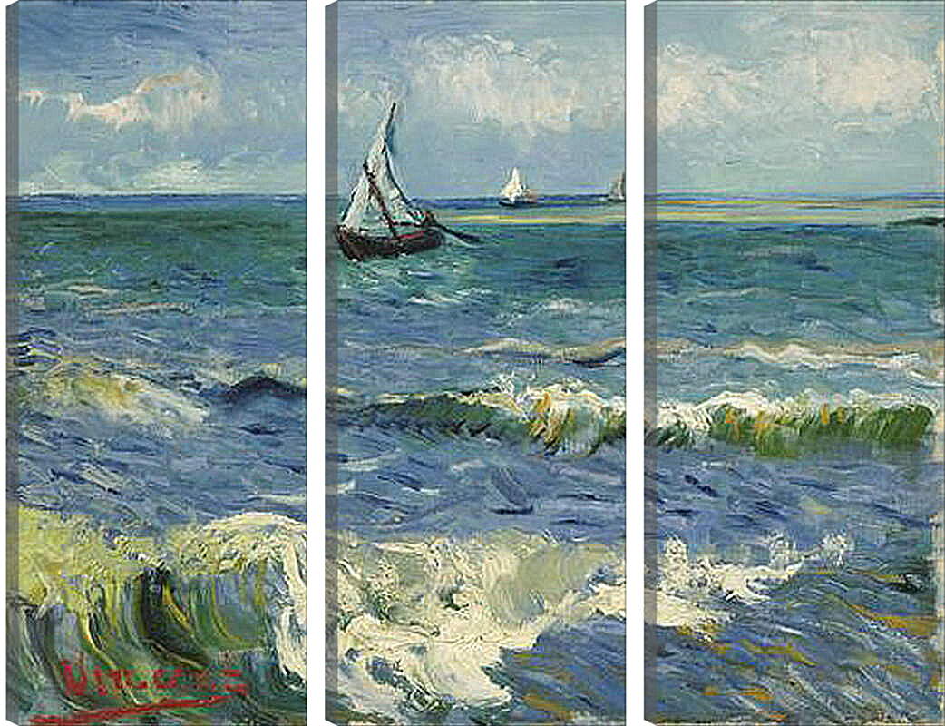 Модульная картина - Seascape near Les Saintes-Maries-de-la-Mer - Сент-Мари-де-ла-Мер. Винсент Ван Гог
