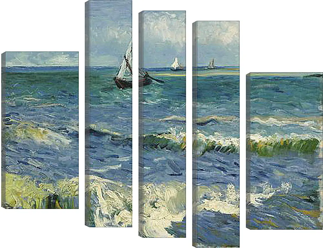 Модульная картина - Seascape near Les Saintes-Maries-de-la-Mer - Сент-Мари-де-ла-Мер. Винсент Ван Гог