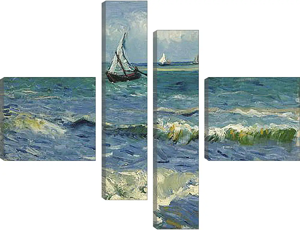 Модульная картина - Seascape near Les Saintes-Maries-de-la-Mer - Сент-Мари-де-ла-Мер. Винсент Ван Гог