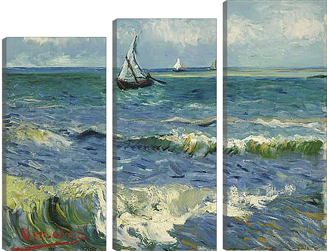 Модульная картина - Seascape near Les Saintes-Maries-de-la-Mer - Сент-Мари-де-ла-Мер. Винсент Ван Гог